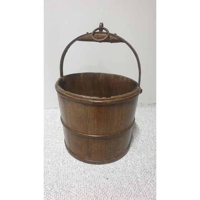 Oak and Iron Log Bin For Sale - Image 5 of 6