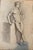 Carl H. Berberich, Male Nude Leaning on a Pedestal, Pencil on Paper, in Very Good conditions. Designed 1920 to 1949 This...