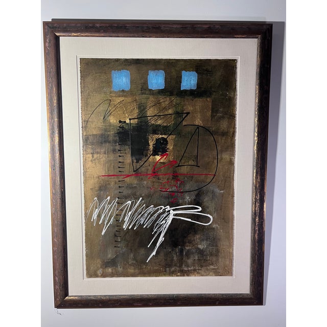 Late 20th Century C. Scott Snyder Original Abstract Art Mixed Medium on Paper Framed For Sale In Atlanta - Image 6 of 8
