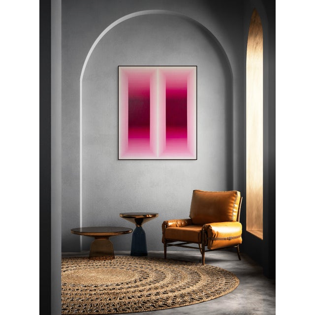 Contemporary Abstract Acrylic on Canvas "Rumination Pause (Rose Madder)" by Andy Harwood For Sale - Image 4 of 8