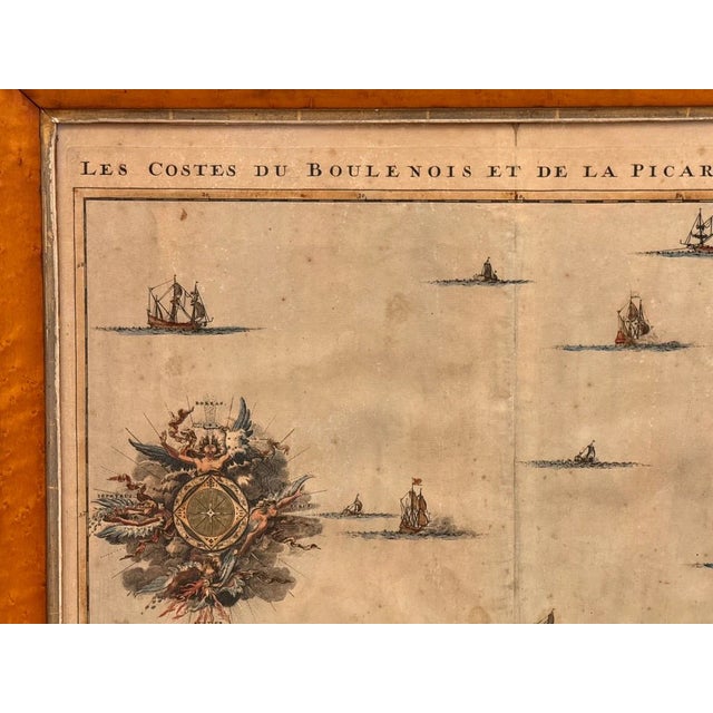 Three Framed 18th C. Nautical Maps of France, Harrewijn, Fricx For Sale - Image 16 of 17