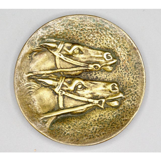 Art Deco Antique French Art Deco Gilt Bronze Equestrian Tray Pocket Empty For Sale - Image 3 of 7