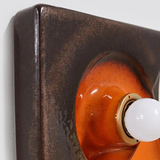 Brown Ceramic Lamp from Pan Keramik, Germany, 1970s For Sale - Image 4 of 17