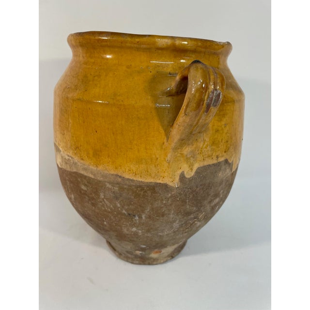 Mustard 1890s Antique French Drip Glazed Confit Pot Jar For Sale - Image 8 of 18