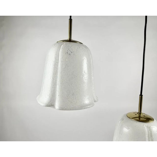 Blown Glass and Brass Pendant Lamp, Italy, 1970s For Sale - Image 4 of 11