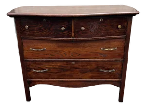 Antique Early American Tiger Oak 4-Drawer Chest of Drawers