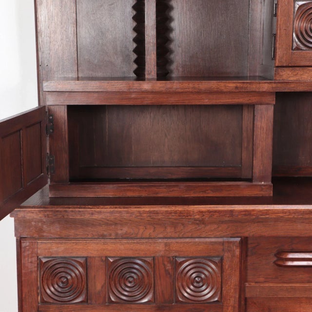 Wood A Three Piece French Oak Cabinet in the Manner of Charles Dudouyt C 1940. For Sale - Image 7 of 13