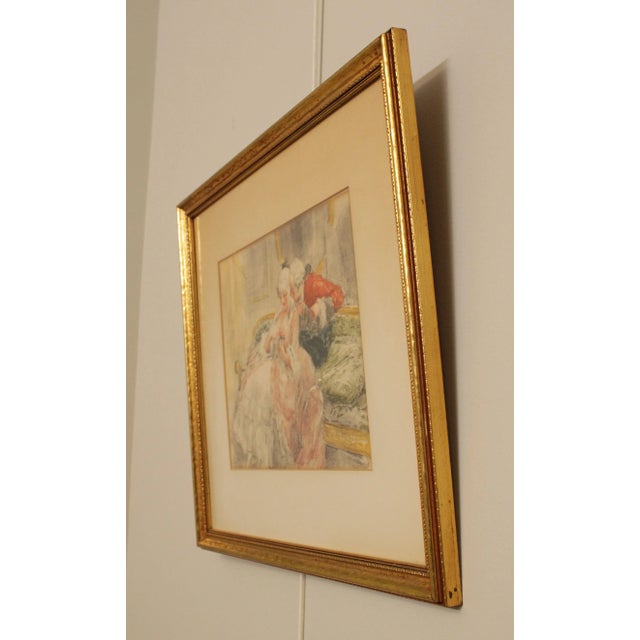 Wood Antoine Calbet Vintage French Framed Etchings - a Pair For Sale - Image 7 of 13