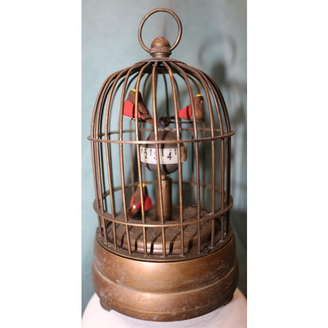 1889 Antique Automaton Moving Birds in Cage Clock Chairish