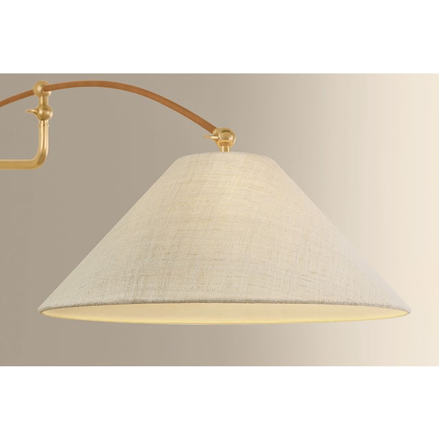 Textile Hudson Valley Lighting Sylva 20 in. 1 Light Wall Sconce in Aged Brass Finish For Sale - Image 7 of 11