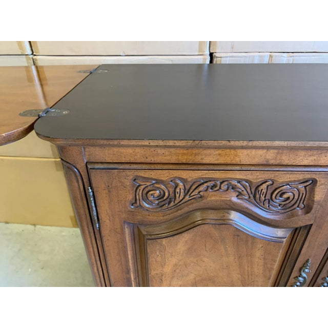 Mid 20th Century Drop Fold Out Dry Bar Tea Serving Cart With Cabinet For Sale In Palm Springs - Image 6 of 10