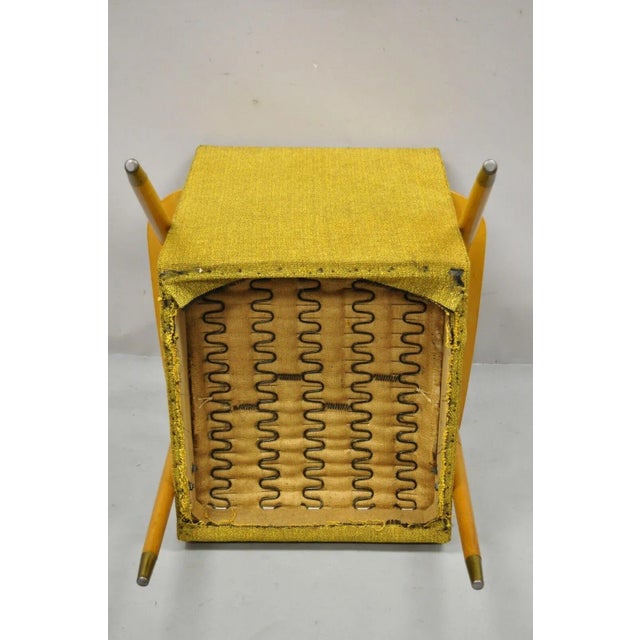 Mid 20th Century Vintage Mid-Century Blonde Wood Paddle Arm Club Lounge Chair For Sale - Image 11 of 12