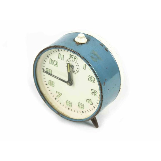 Vintage Alarm Clock is a decorative object realized in the 1970s. A vintage clock light blue colored. The perfect gift for...