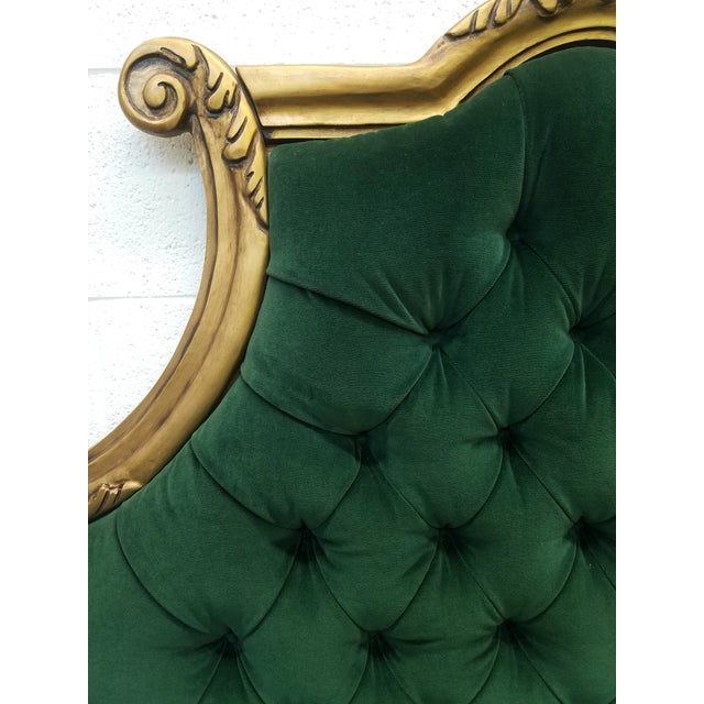 Hollywood Regency Style Green Velvet Tufted King Headboard Chairish