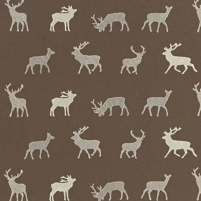 Farmhouse Sample - Schumacher Caribou Embroidery Fabric in Java For Sale - Image 3 of 3