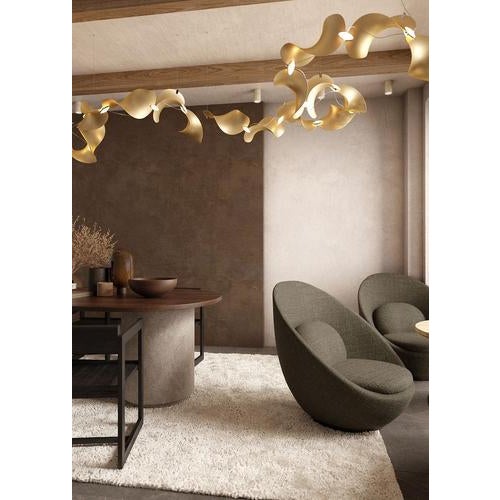 Dune 16 Curve Pendant Light in Aluminum with Silver Anodized Finish by Moss Objects For Sale - Image 9 of 15