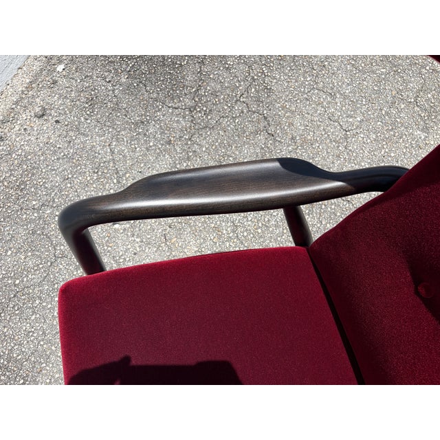 1940s Wingback Armchair Attributed to Eva & Nils Koppel for Slagelse Møbelværk, Denmark, Mohair For Sale - Image 17 of 18