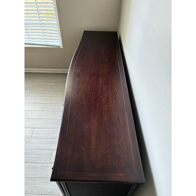 Late 20th Century Barbara Barry for McGuire Rattan Oak Raffia Sideboard Buffet For Sale In Charlotte - Image 6 of 10