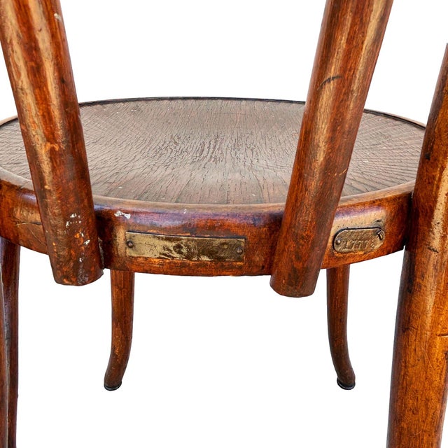 Early 20th Century Vienna Secession Cherry Bent Oak & Pressed Wood Side Chairby Jacob & Josef Kohn For Sale - Image 10 of 14