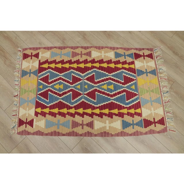 1970s Scandinavian Red Small Kilim For Sale In Sacramento - Image 6 of 13