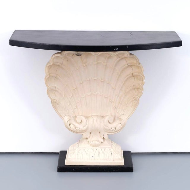 Ivory Grosfeld House Shell Console Table, Plaster & Wood, Hollywood Regency For Sale - Image 8 of 8