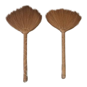 Pair of Vintage Bamboo Hand Brooms
