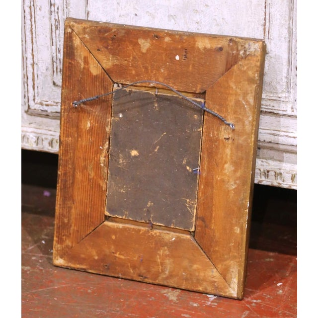 Wood Mid-19th Century French Street Scene Oil on Board Painting in Carved Gilt Frame For Sale - Image 7 of 7