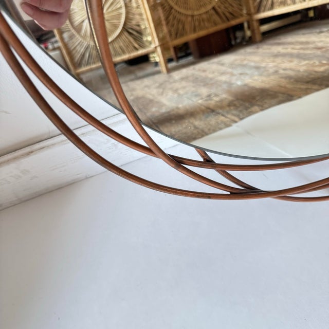 Curtis Jere Mirror Wheat Sheaf Round Mid Century Modern Metal Wall Art Signed For Sale - Image 11 of 12