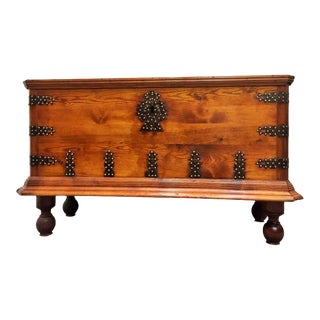 17th Century Oak Coffer / Trunk / Bench For Sale