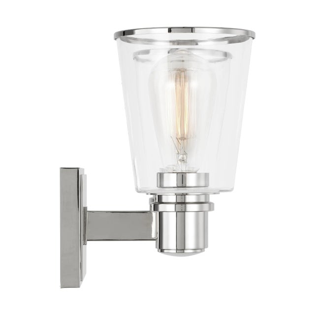 Transitional Chapman & Myers by Visual Comfort Studio Alessa 2-Light Bath Vanity Sconce in Polished Nickel For Sale - Image 3 of 10