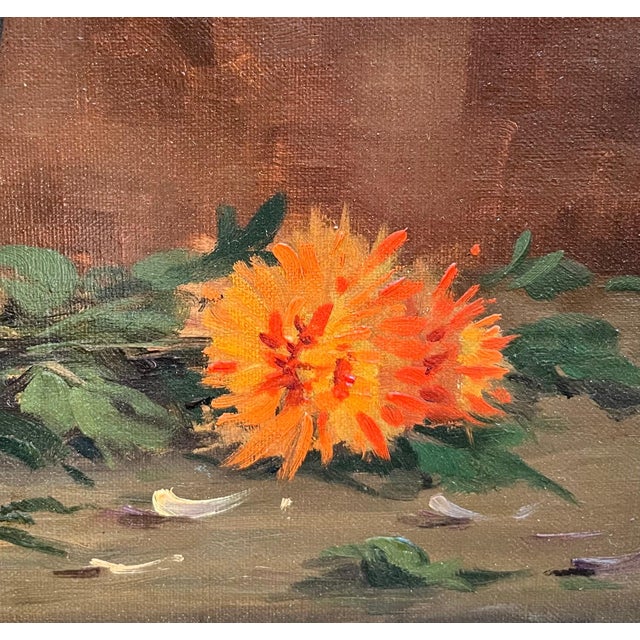 Modern Albert Duplain, Flowers in a Big Vase, Oil on Canvas, 1925 For Sale - Image 3 of 12