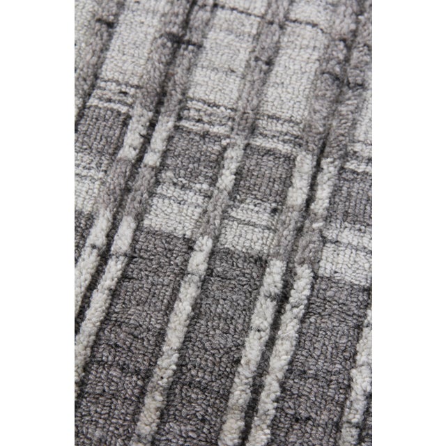 Contemporary Exquisite Rugs Caudry Hand Loom Wool Dark Gray - 10'x14' For Sale - Image 3 of 8