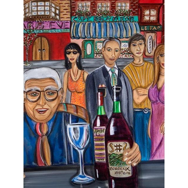 French Bar Scene Painitng For Sale - Image 9 of 11