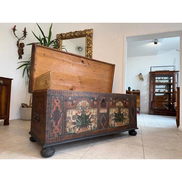 Tyrolean Rustic Hand-Painted Chest For Sale - Image 4 of 18