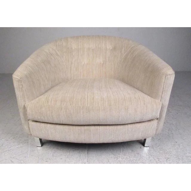 2010s Barrel Back Lounge Chairs in the Style of Milo Baughman For Sale - Image 5 of 9