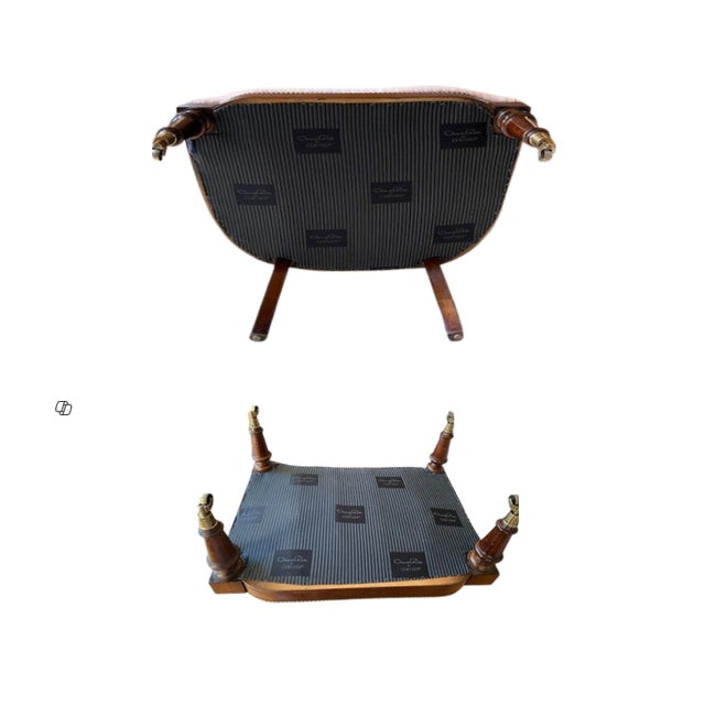 Custom Chair and Ottoman in Pink by Oscar De La Renta For Sale - Image 11 of 12