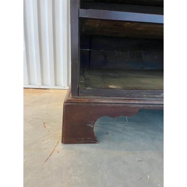 18th Century English Made in England Chippendale Mahogany Secretary Desk With Leather Top For Sale - Image 9 of 12