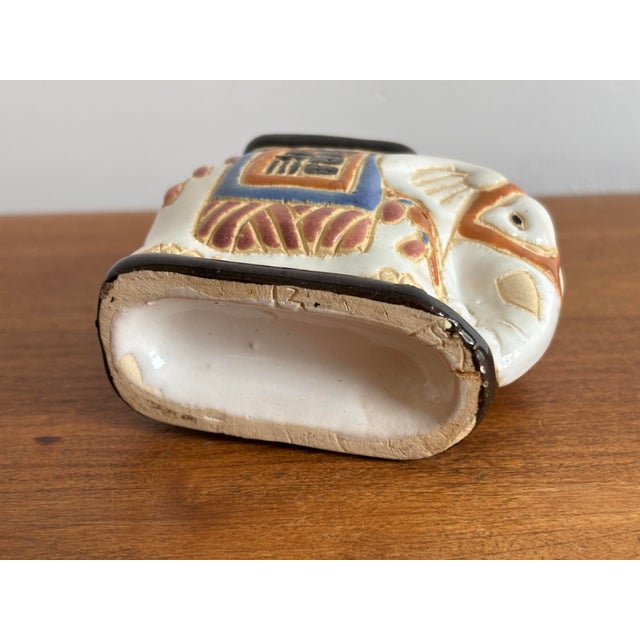 Antique White 1980s Tiny Elephant Garden Stool Shaped Vessel For Sale - Image 8 of 10