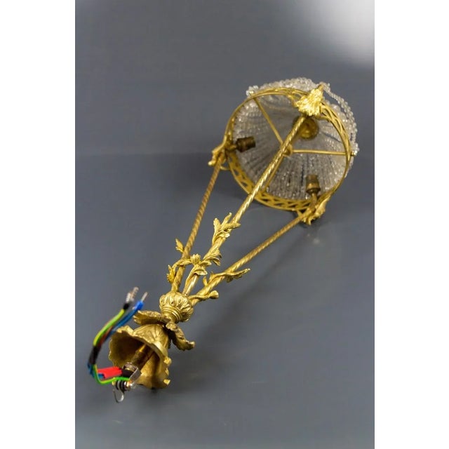 French Neoclassical Style Bronze and Crystal Glass Chandelier, 1920s For Sale - Image 17 of 18