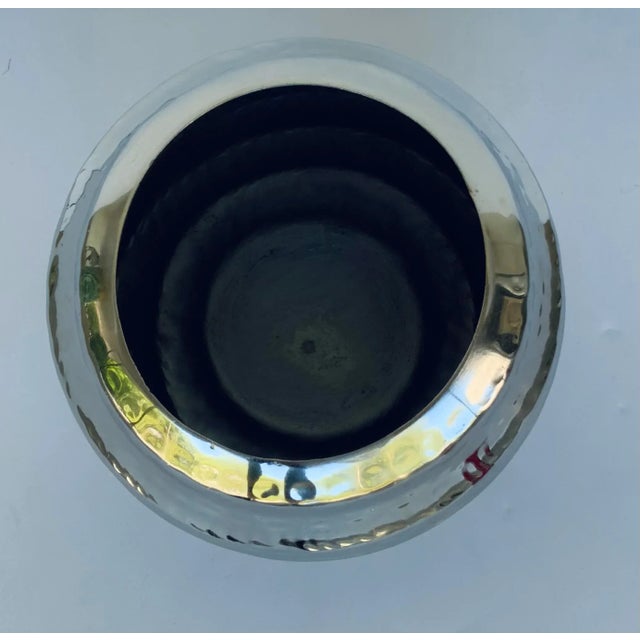 Stylish Modern Hammered Nickel Pot, showroom floor Sample