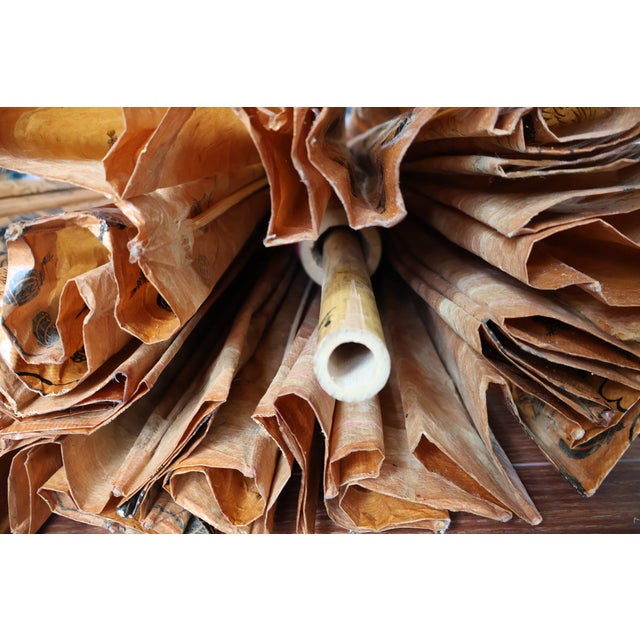 Pair of Extra-Large Vintage Chinese Dragon & Phoenix Oil-Paper Parasols For Sale - Image 14 of 18