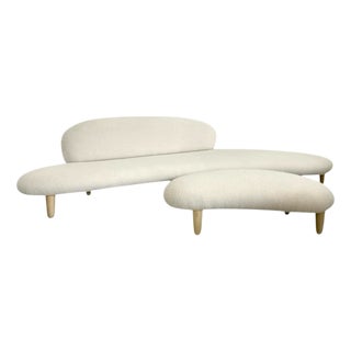 Set of Vintage Freeform Sofa & Stool by Isamu Noguchi for Vitra, 1940s For Sale