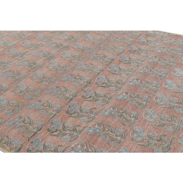 Hand-knotted in wool and silk, this 8x10 rug design is a bold addition to the Block Print line of Rug & Kilim’s Modern...