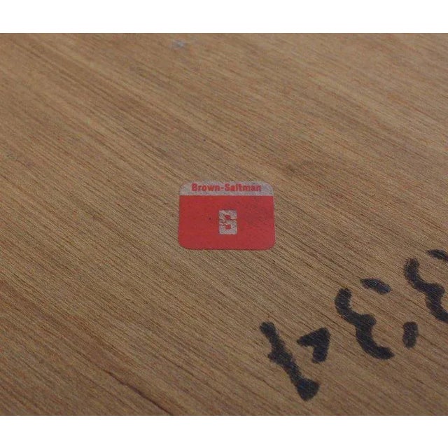 Mid-Century Modern Brown Saltman Hexagonal End Table With Sunburst Inlay For Sale - Image 9 of 11