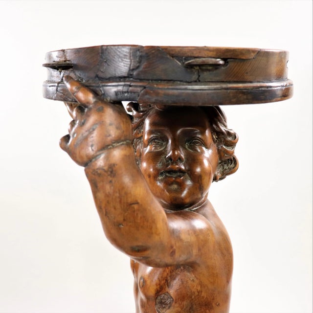 Pair of 19th Century Italian Carved Wood Figures of Cherubs/Putti For Sale - Image 9 of 13