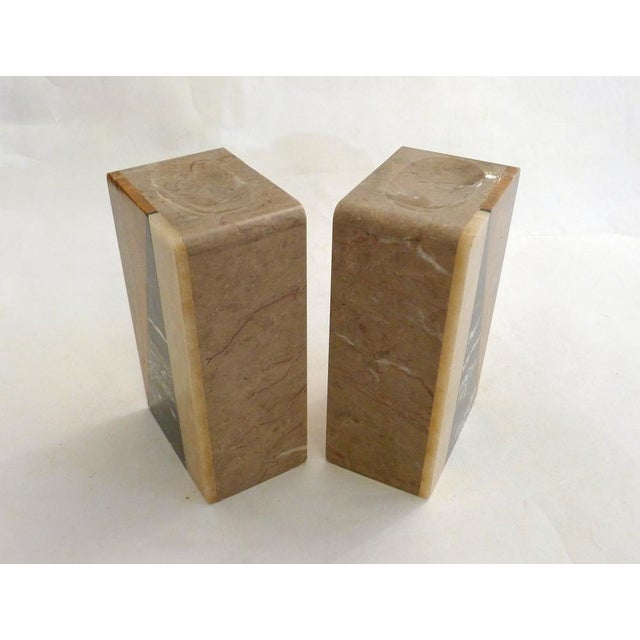 1940s Art Deco Bookends in Marble and Onyx Block, 1930s, Set of 2 For Sale - Image 5 of 13