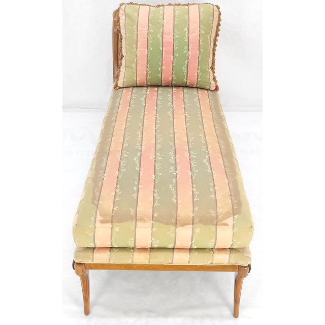 Klismos Light Carved Walnut Frame Chaise Lounge Chair Stunning MIINT Frame! For Sale - Image 9 of 13