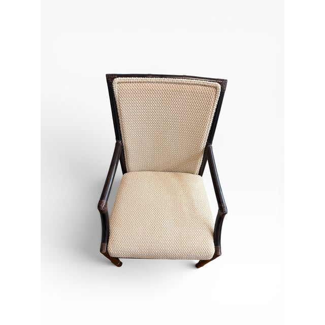Ivory McGuire San Francisco Rattan Dining Arm Chairs With Diamond Lattice Backs – Set of 6 For Sale - Image 8 of 16