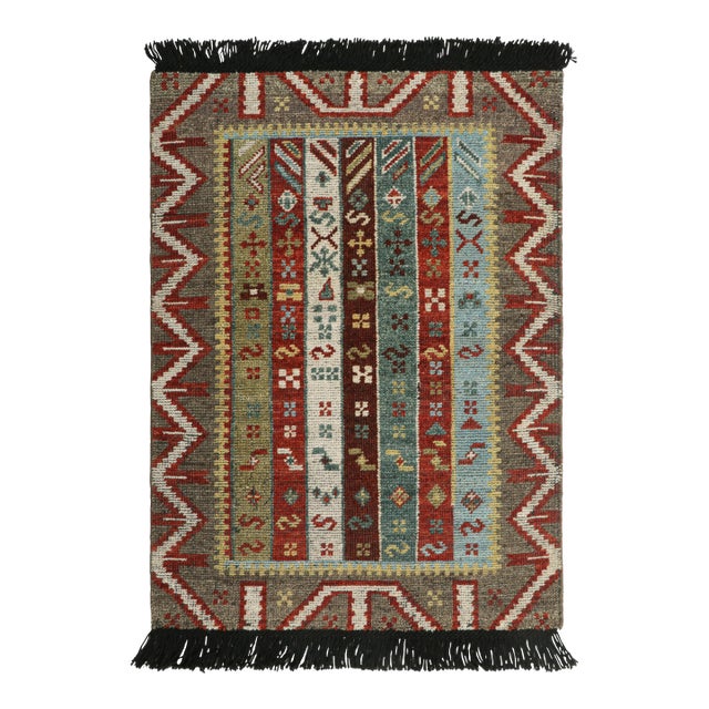 Rug & Kilim's Classic Rug in Polychromatic With Tribal Geometric Design For Sale