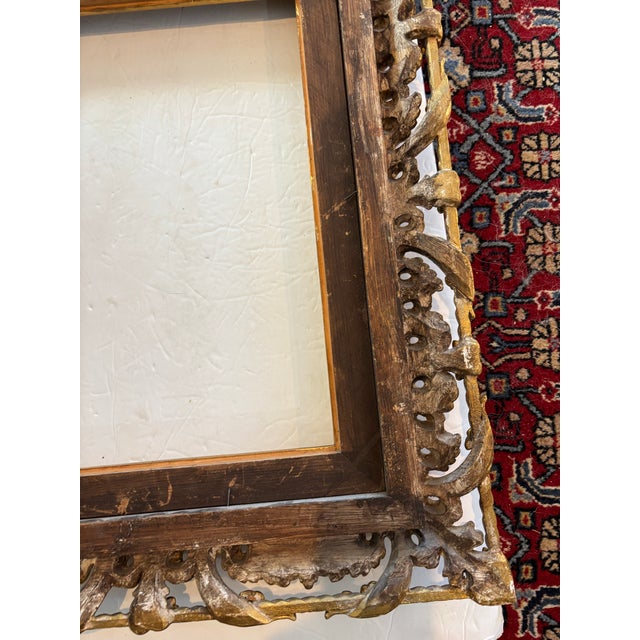 Wood Antique Victorian Gilt Wood and Gesso Rococo Gilt Frame For Sale - Image 7 of 11